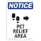 Signmission Sign, 24" H, Rigid Plastic, Pet Relief Area (Right Sign With Symbol, Portrait, 1824-V-17233 OS-NS-P-1824-V-17233 - alternate 1
